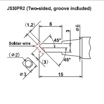 ปลายหัวแร้งซามูไร Cera cote solder tip samurai js30pr2 two sided groove included